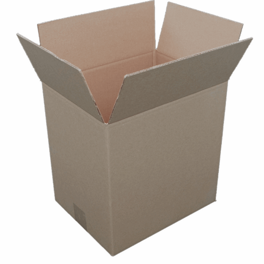 Brown cardboard box on a white background