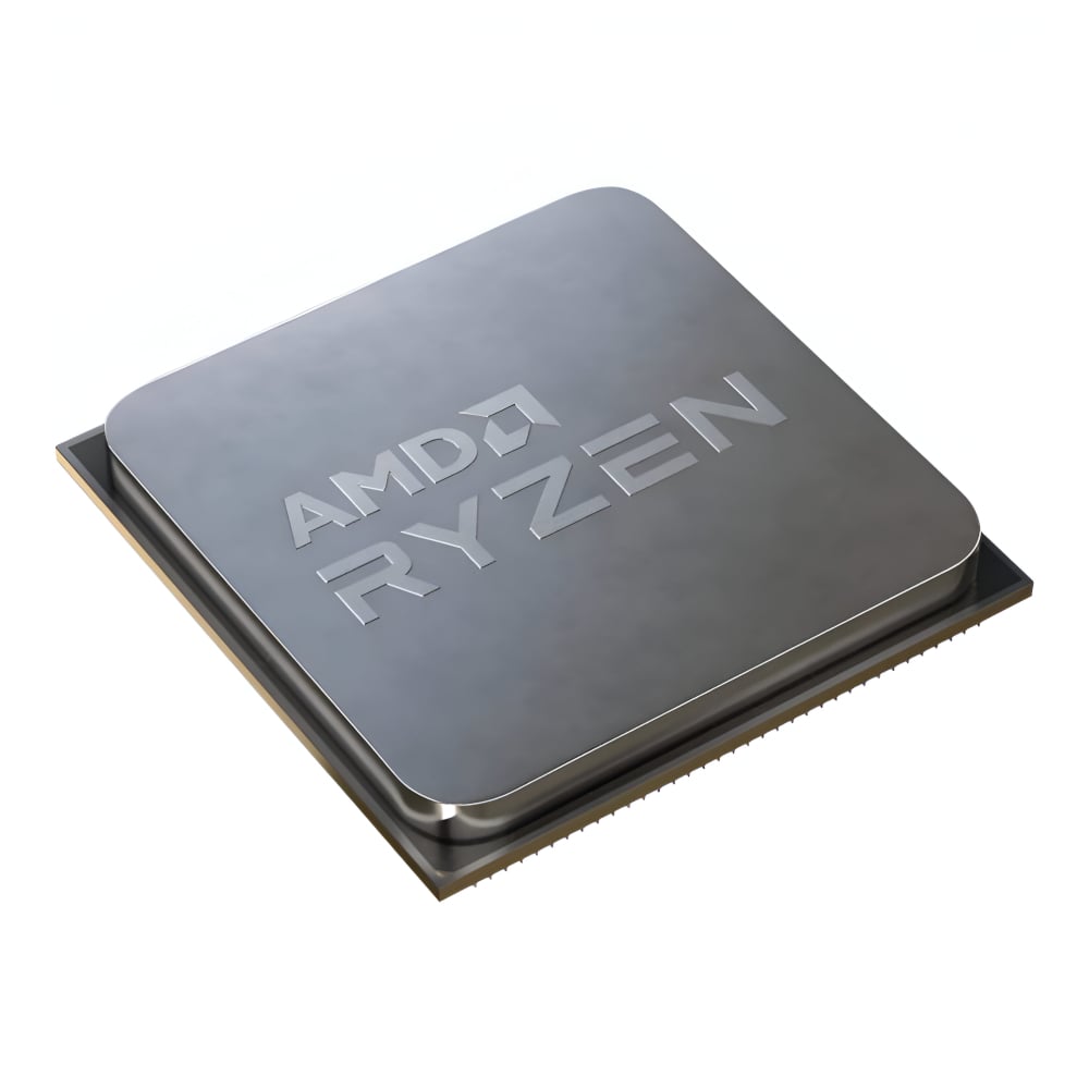 AMD Ryzen CPU on a white background