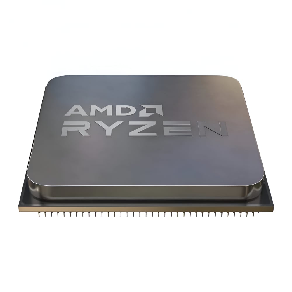AMD Ryzen CPU on a white background
