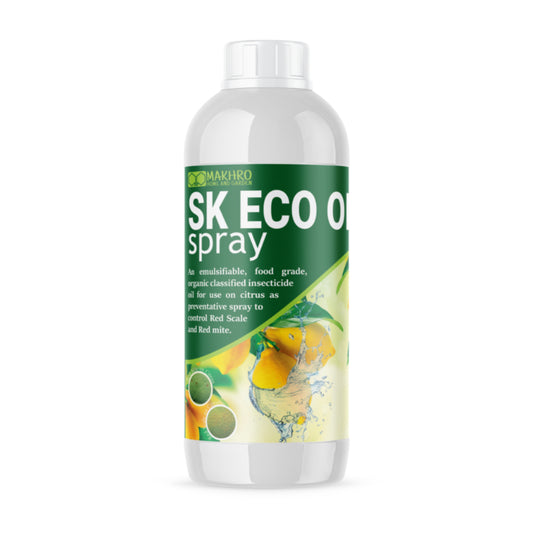 Bottle of SK Eco Oil Spray with a green label on a white background