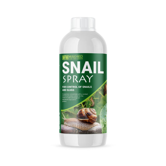 Snail spray bottle with a green label on a white background