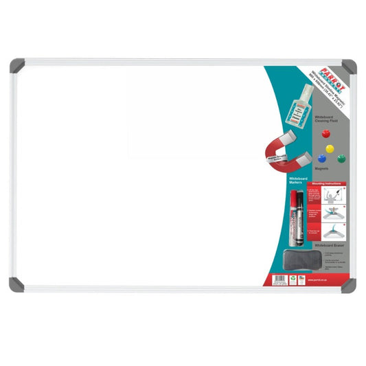 Parrot Slimline Aluminium Frame Magnetic Whiteboard Combo