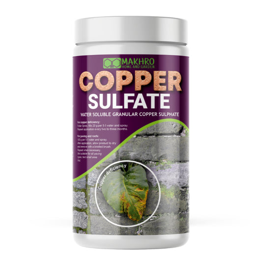 Container of Makhro Copper Sulfate on a white background