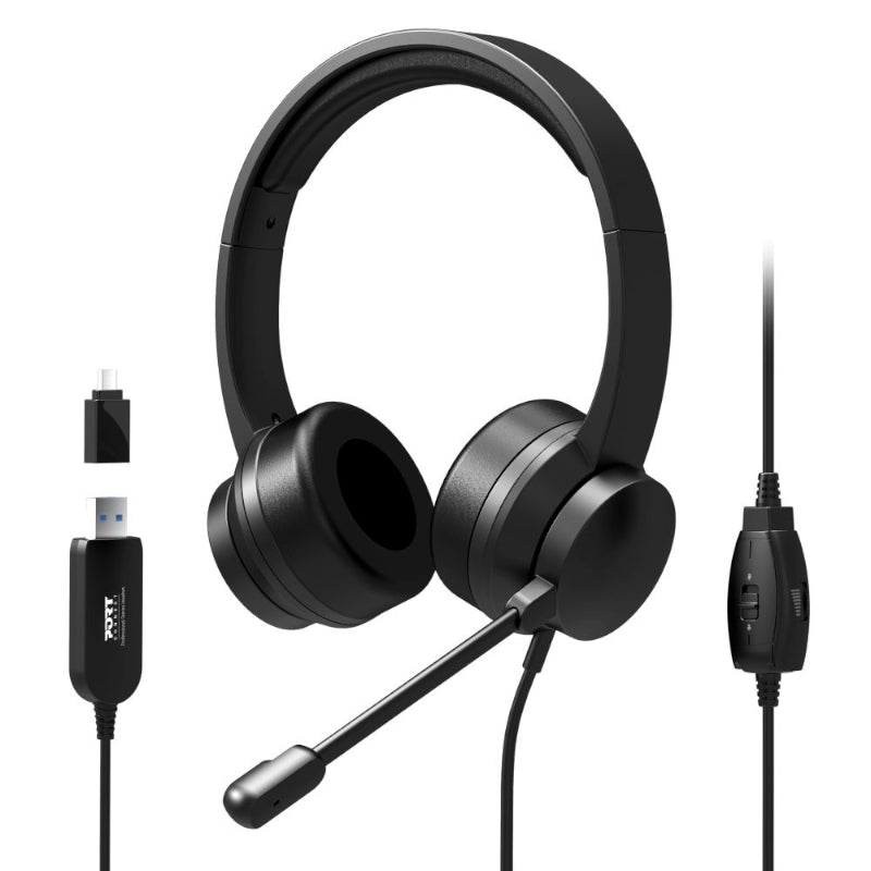 Port Comfort Office USB Stereo Headset