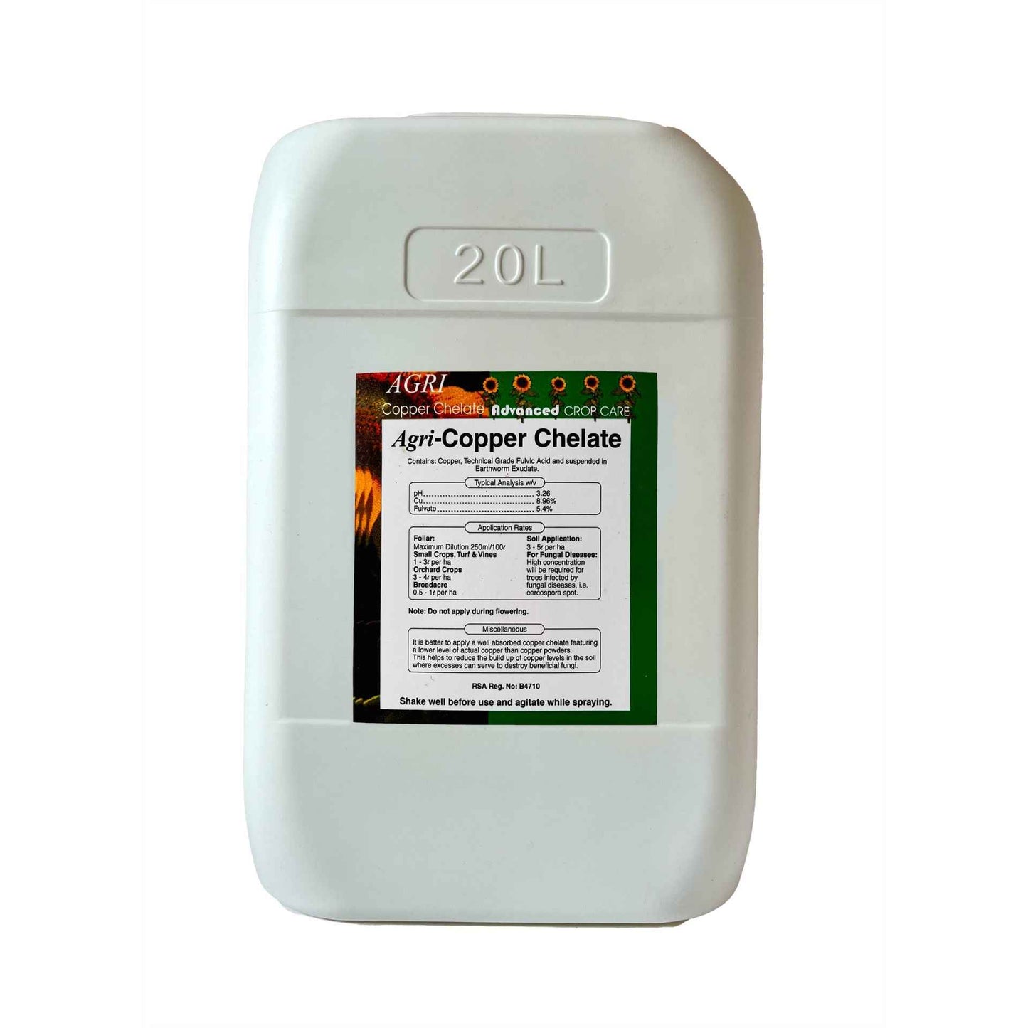 Agri-Copper Chelate Liquid Organic Fertiliser 20L