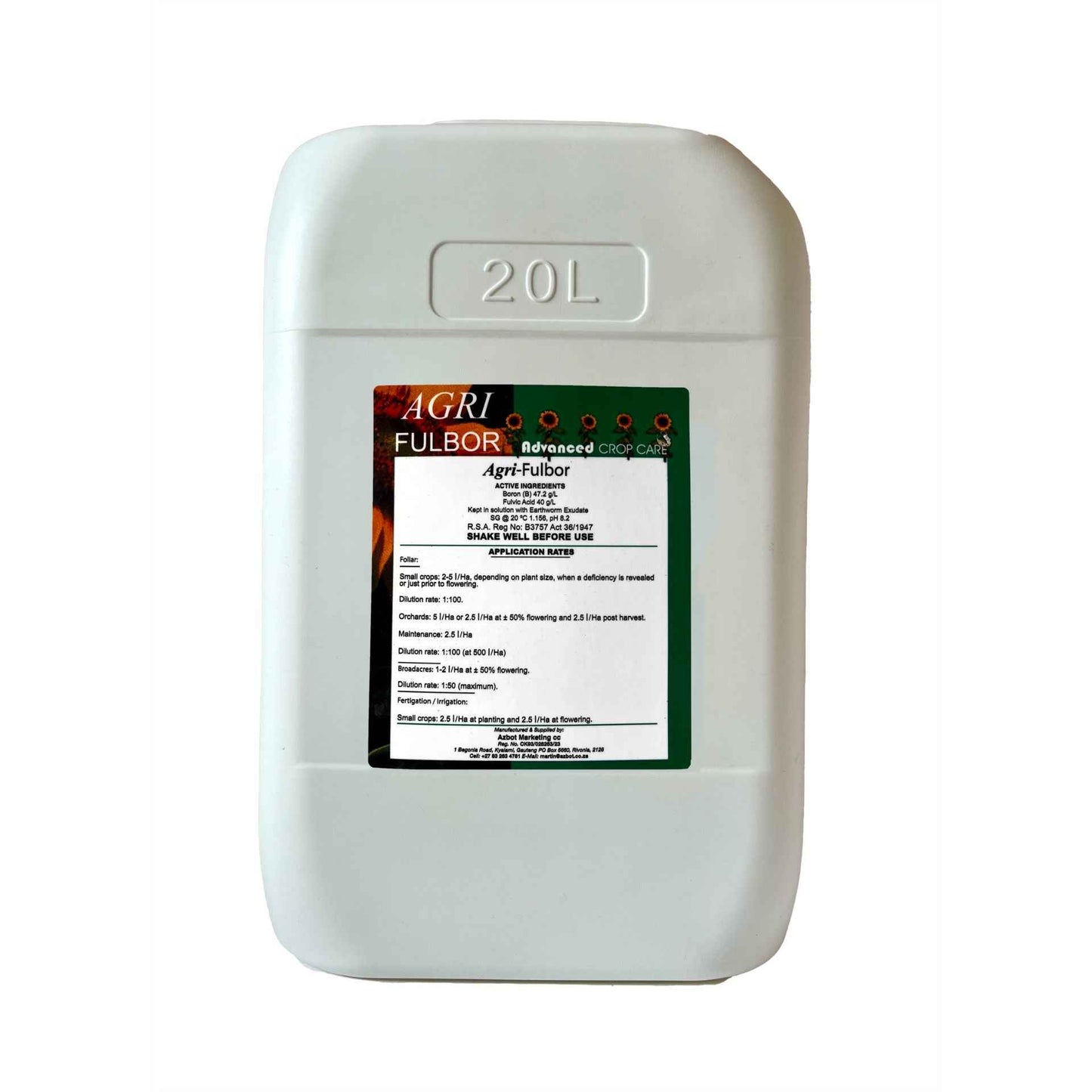 Agri-Fulbor Liquid Organic Fertiliser 20L