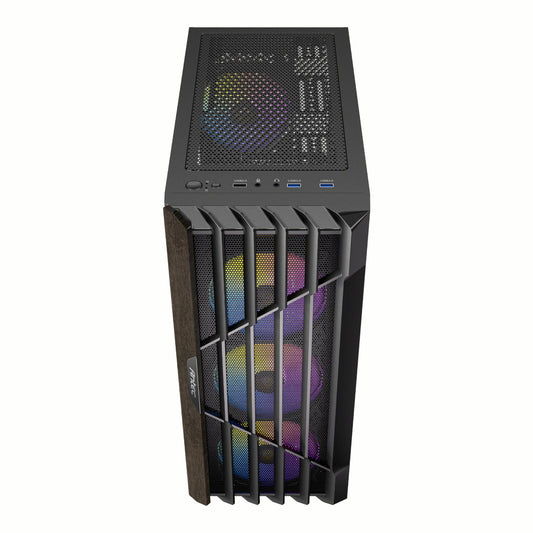Antec AX63 Wood ARGB ATX Mid Tower Gaming Chassis - Black
