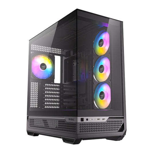 Antec C7 ARGB E-ATX Mid Tower Gaming Chassis with panoramic tempered glass and RGB fans visible