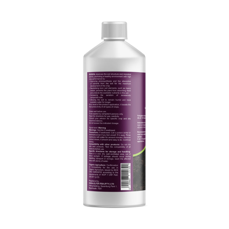 White bottle with a purple label on a white background