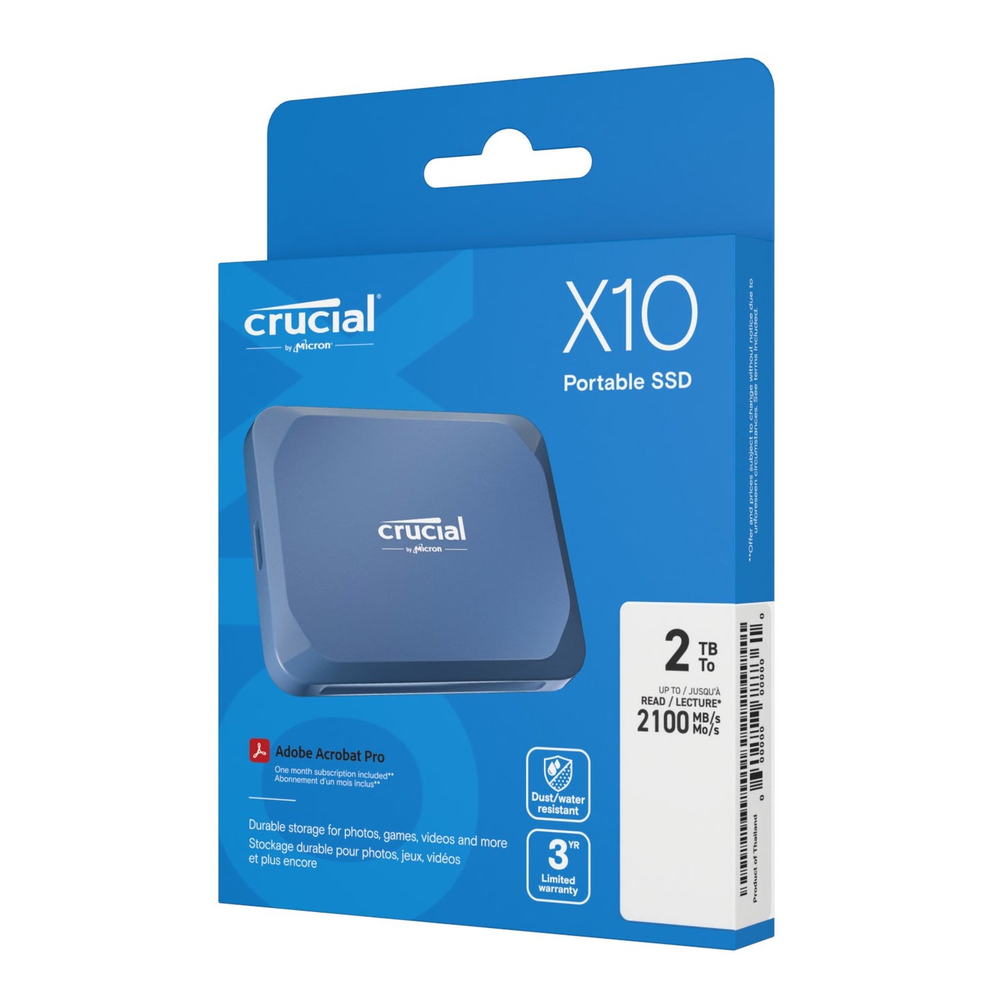 Crucial X10 2TB Type-C Portable SSD - GroPlus
