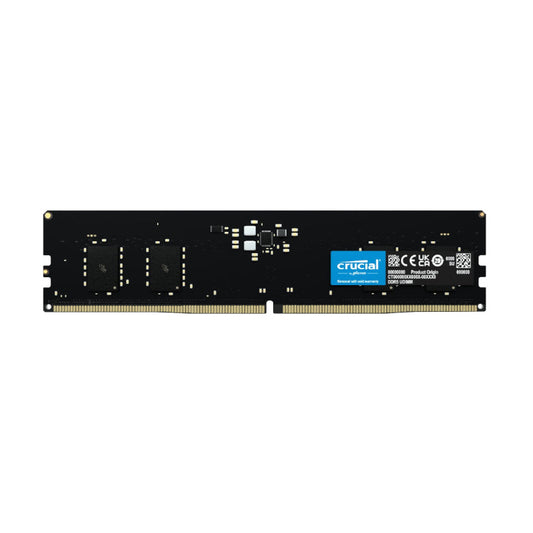 A Crucial by Micron DDR5 UDIMM Desktop Memory module.
