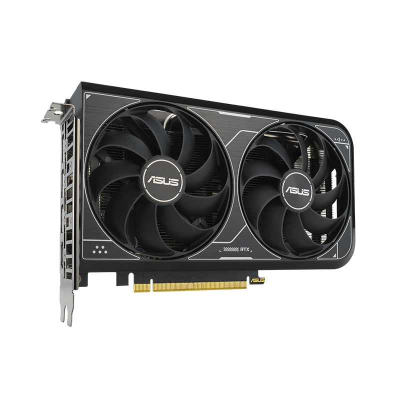 Asus graphics card with dual fans on a white background