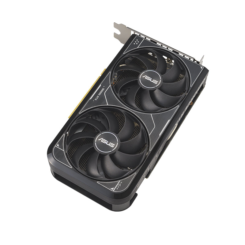 Asus graphics card with three fans on a white background