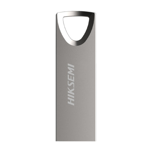 Metallic USB flash drive with 'HIKSEM' branding on a white background