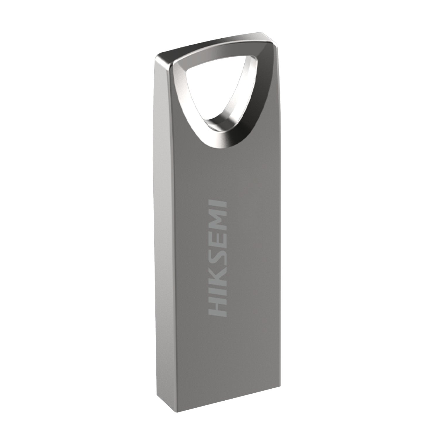 Silver USB flash drive with 'HIKSEMI' branding on a white background