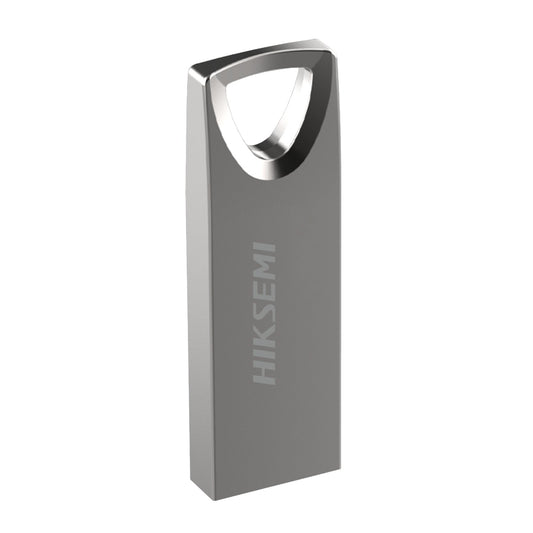 Silver USB flash drive with 'HIKSEMI' branding on a white background