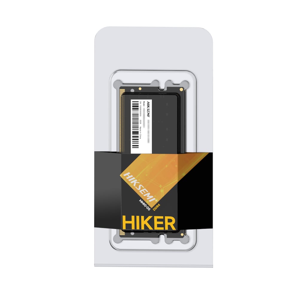 Hiker memory module packaging on a white background