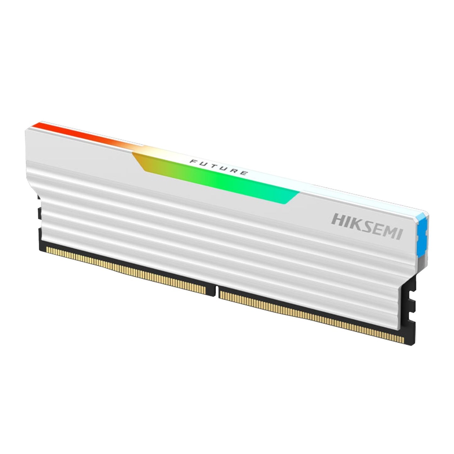 Hiksemi RAM module with RGB lighting on a white background