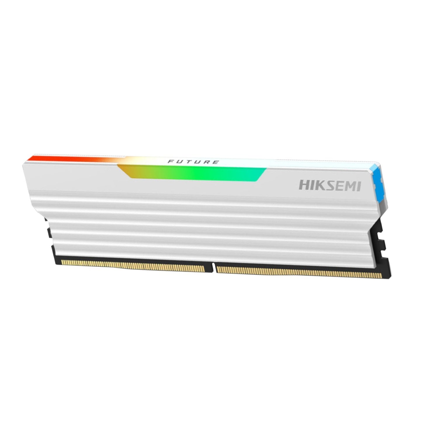 Hiksemi RAM module with RGB lighting on a white background