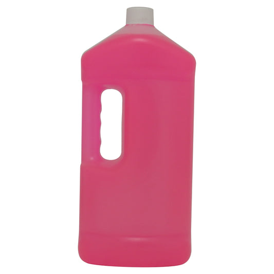 Pink bottle with a white cap on a white background