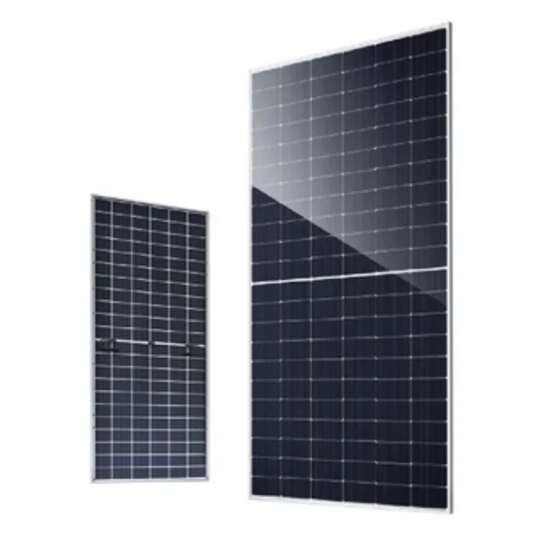 Bifacial solar panels front and back on a white background