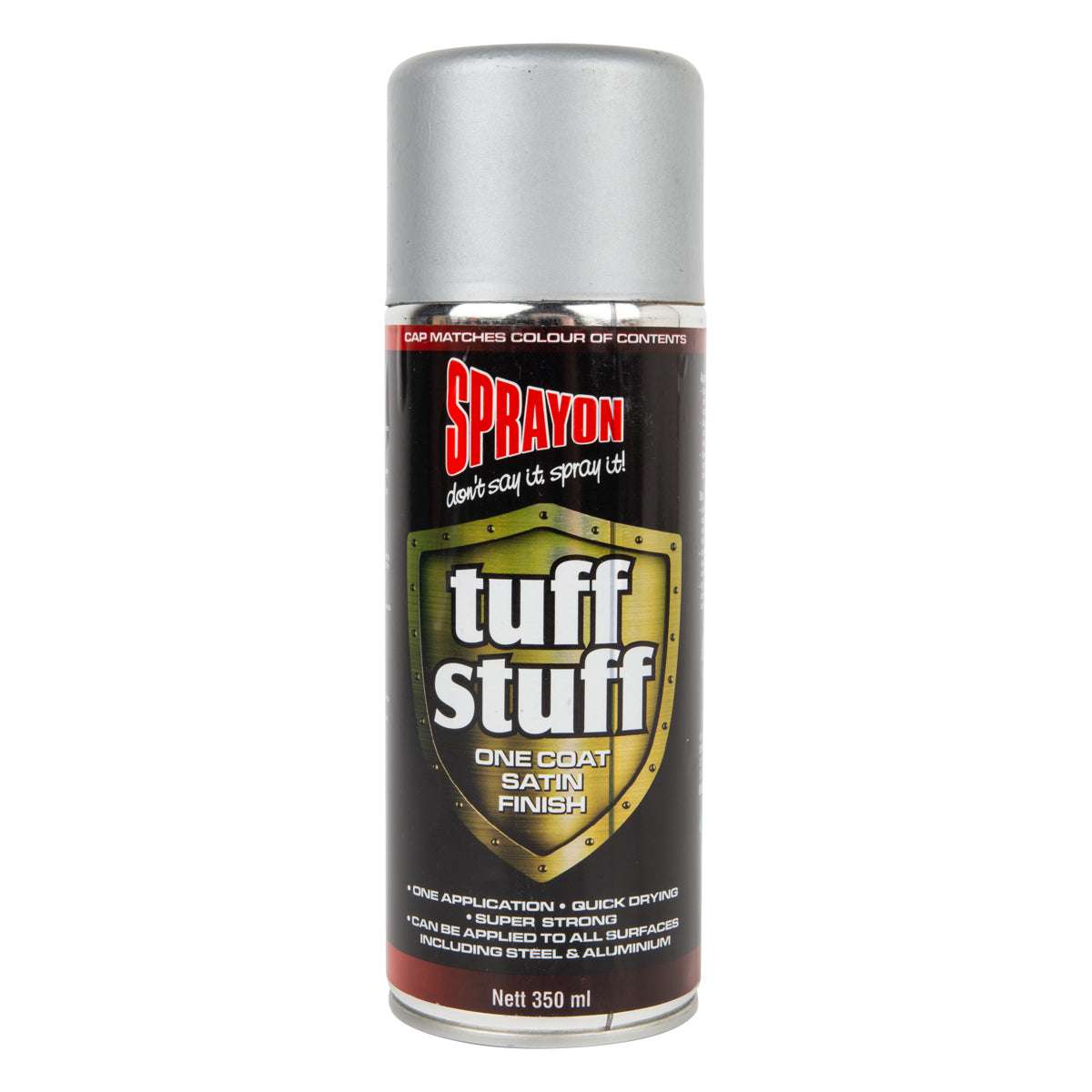 Sprayon tuff stuff spray can on a white background