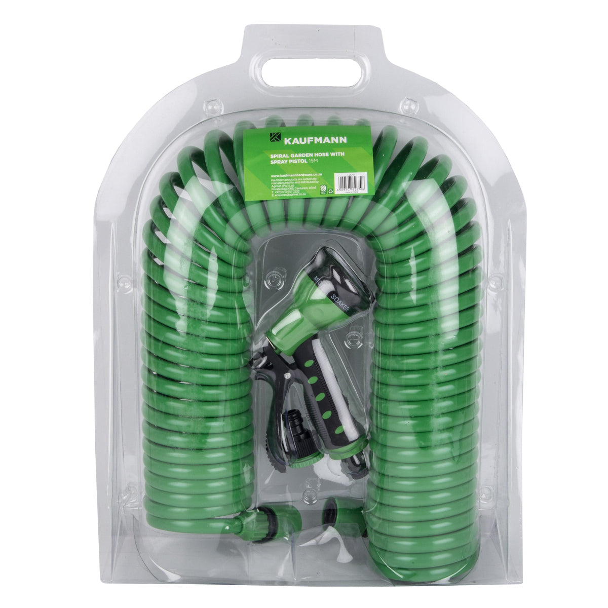 KAUFMANN 15M SPIRAL GARDEN HOSE SET
