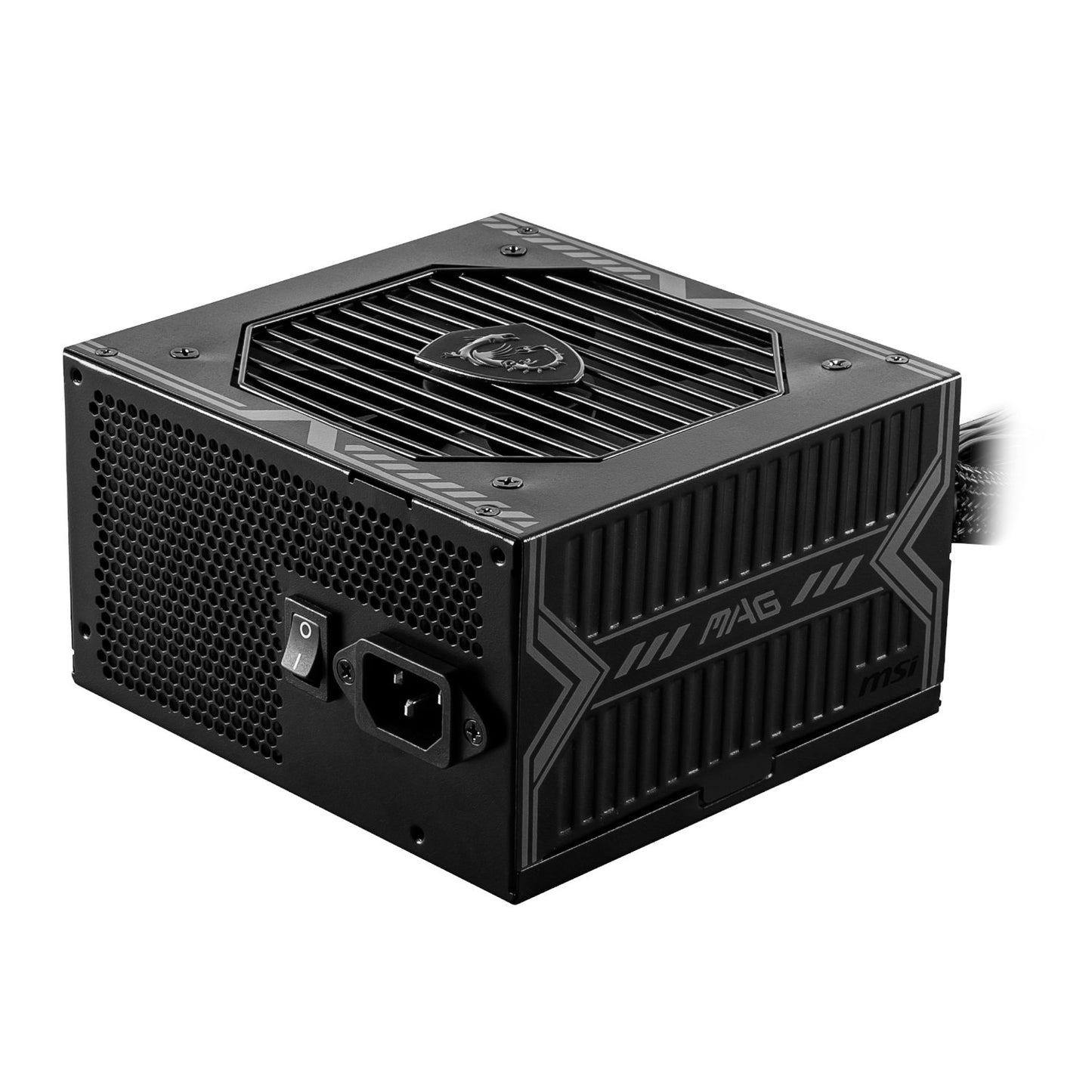 MSI MAG A650BN 80PLUS Bronze power supply unit with black color and MSI logo on the front.