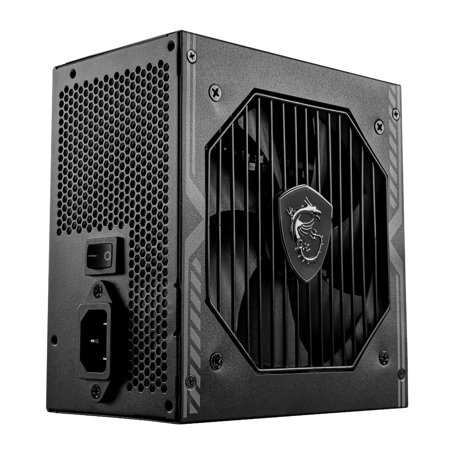 MSI MAG A650BN 80PLUS Bronze power supply unit with black color and MSI logo on the front.