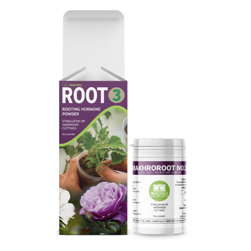 Rooting hormone powder packaging with a white background