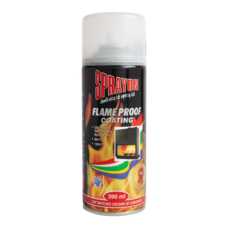 Sprayon flame proof coating can on a white background
