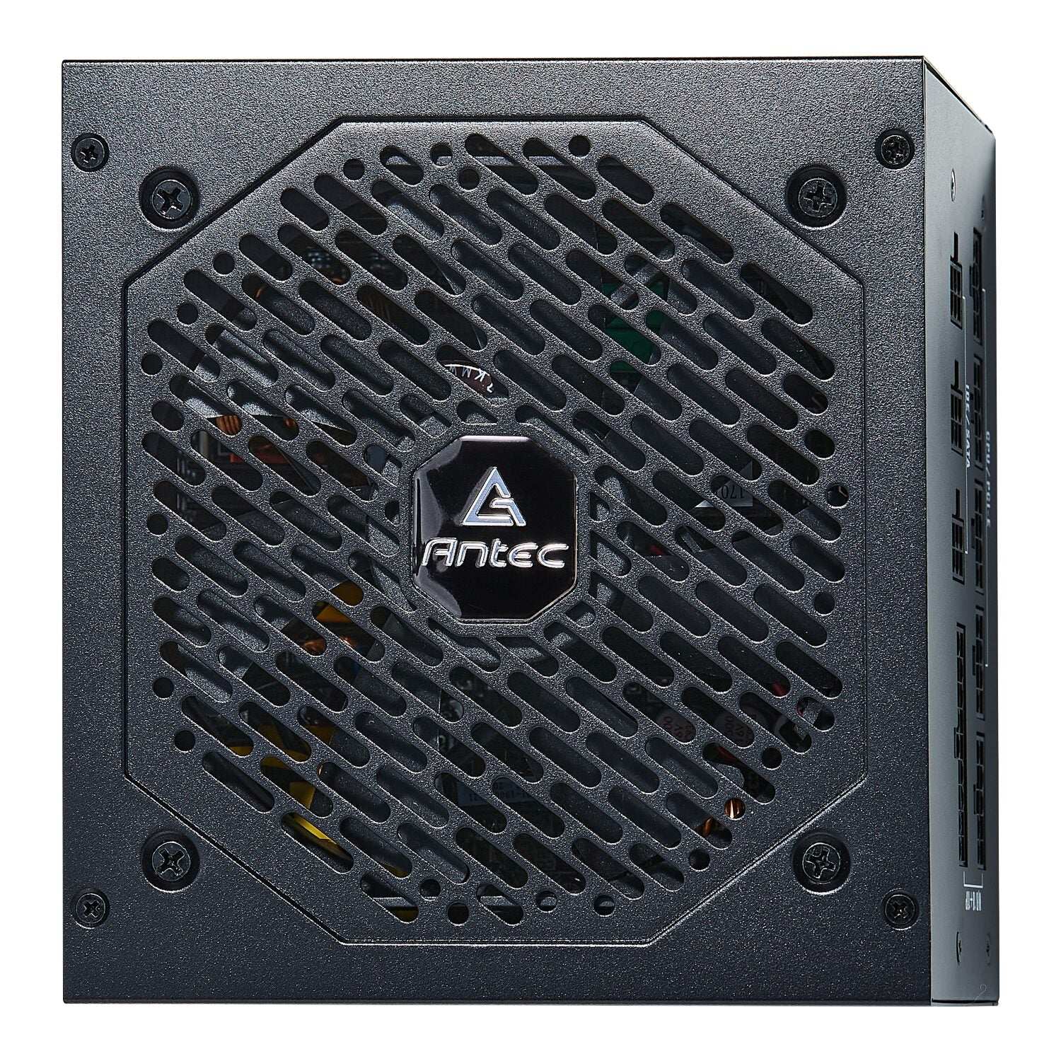 Antec power supply unit with visible brand logo on a white background