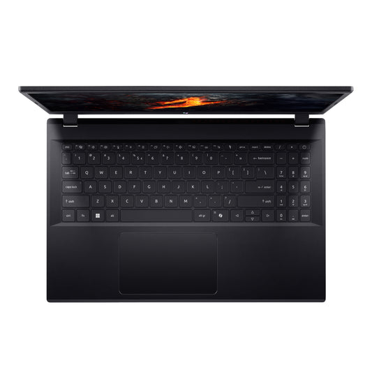 Black laptop on a white background