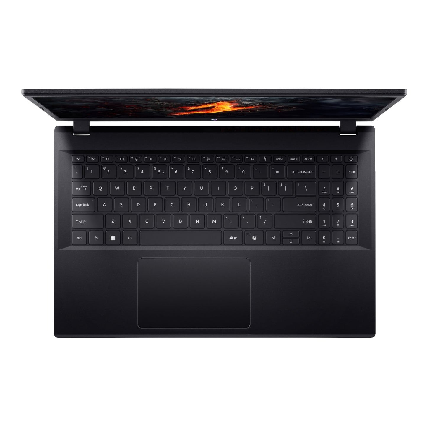 Black laptop on a white background