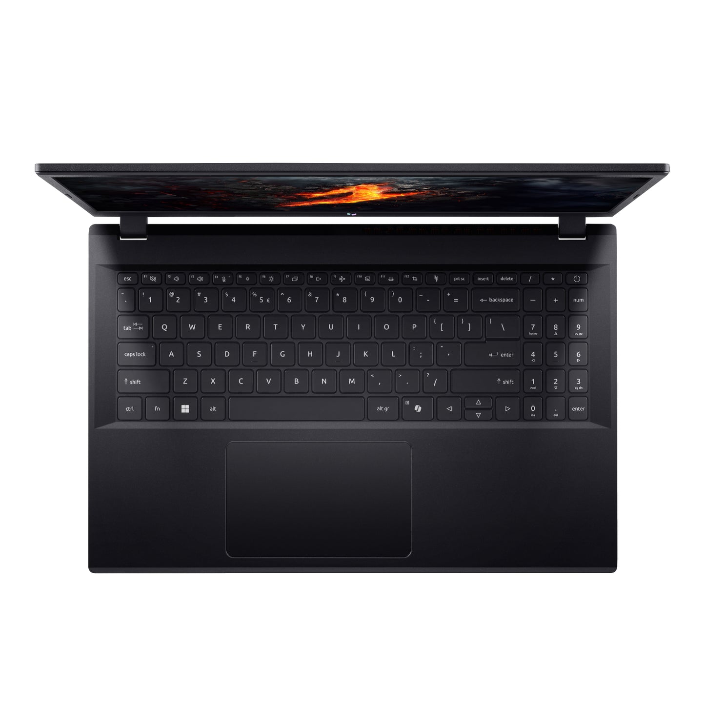 Black laptop on a white background