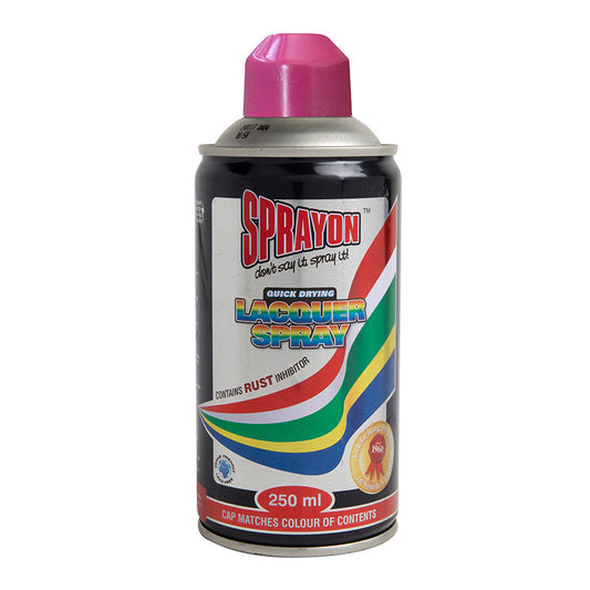 Sprayon lacquer spray can with a colorful label on a white background
