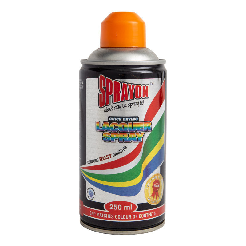 Sprayon lacquer spray can with colorful label on a white background