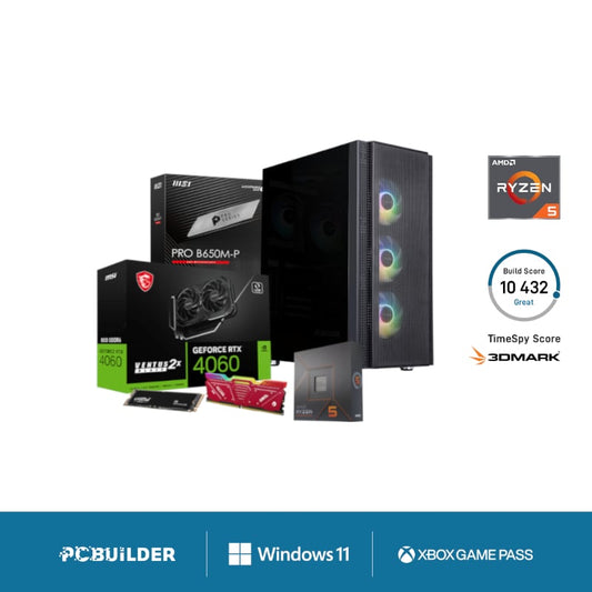 PCBuilder SPECIALIST Gaming PC - Ryzen 5 7600 32GB DDR5 RAM 1TB NVMe SSD GeForce RTX 4060 Ventus
