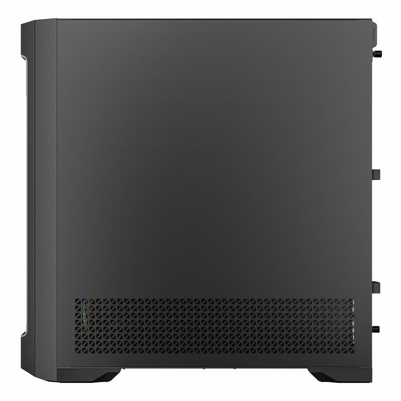 Black computer case on a white background