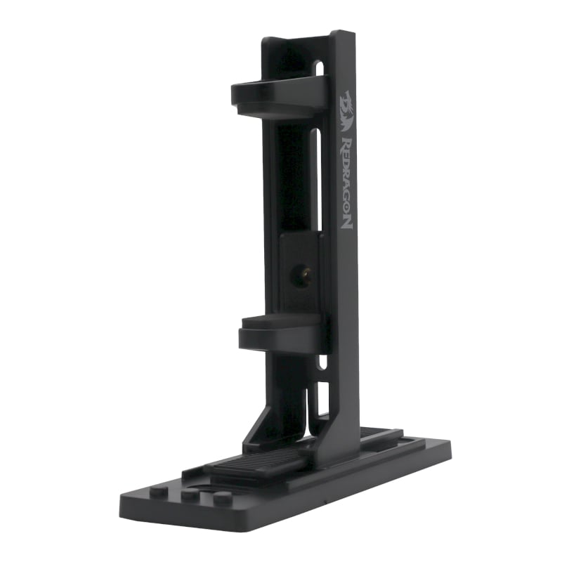 A black Redragon GPU Support Bracket, featuring an adjustable bracket and base, designed to keep a video card secure and stable.
