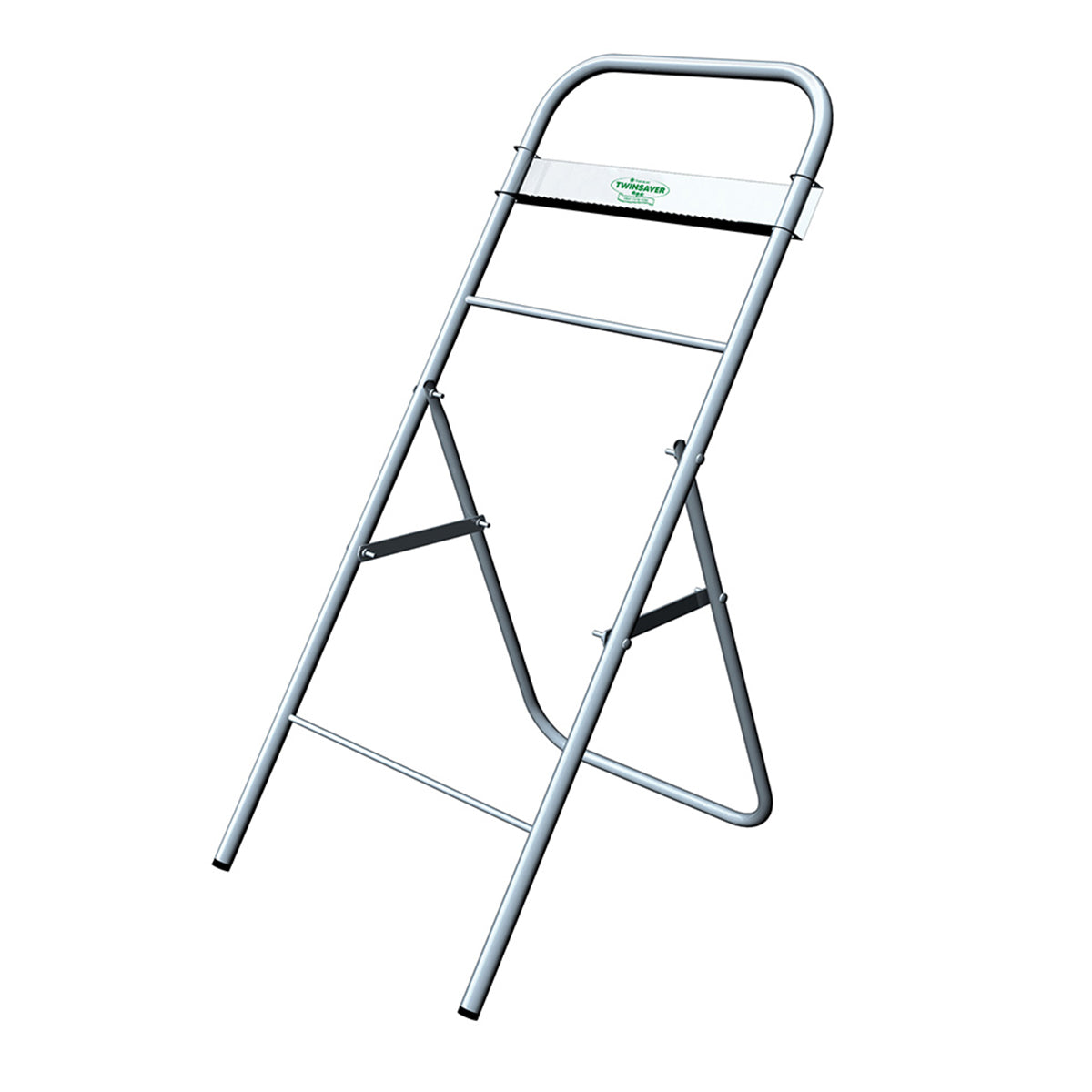 Galvanised mild steel paper wipe stand with a serrated tear-off edge and a flat base for stability.