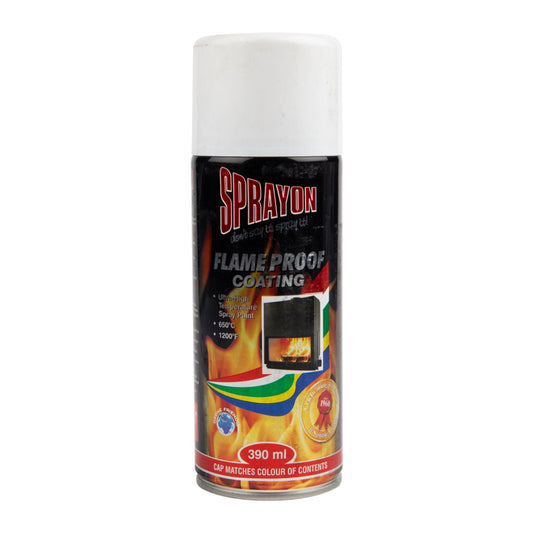 Sprayon flame proof coating spray can on a white background