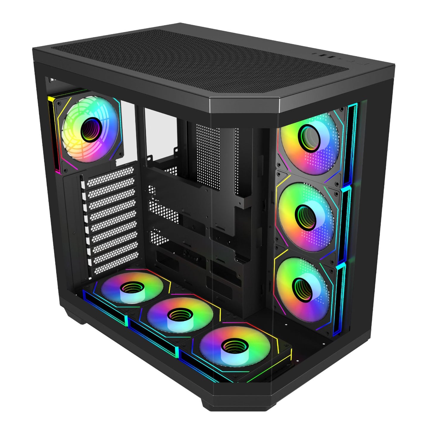 FSP U580 ARGB ATX Ultra Tower Gaming Chassis - Black - GroPlus