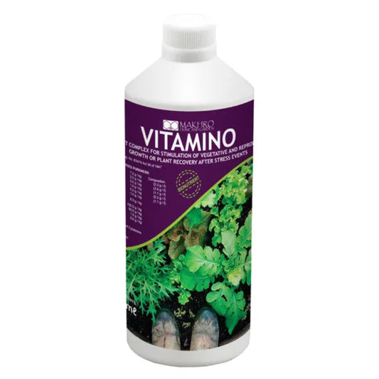 Bottle of VITAMINO plant nutrient on a white background