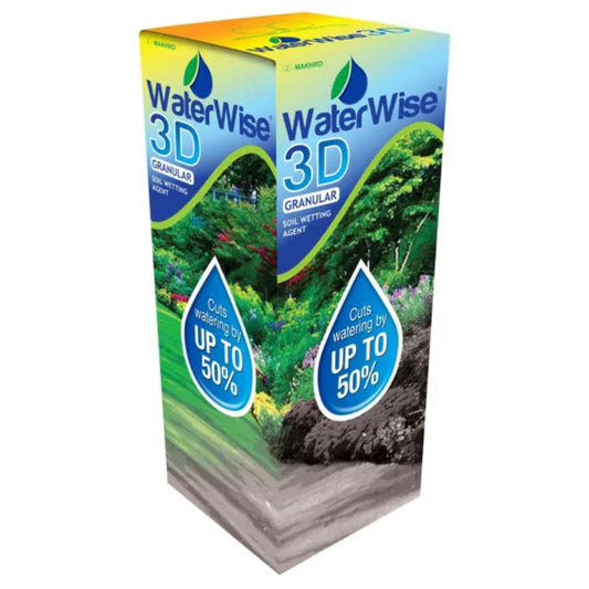 WaterWise 3D granular soil wetting agent packaging on a white background