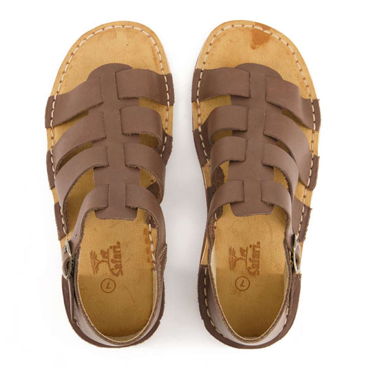 Bata Safari Mens Open Toe Sandal Cognac