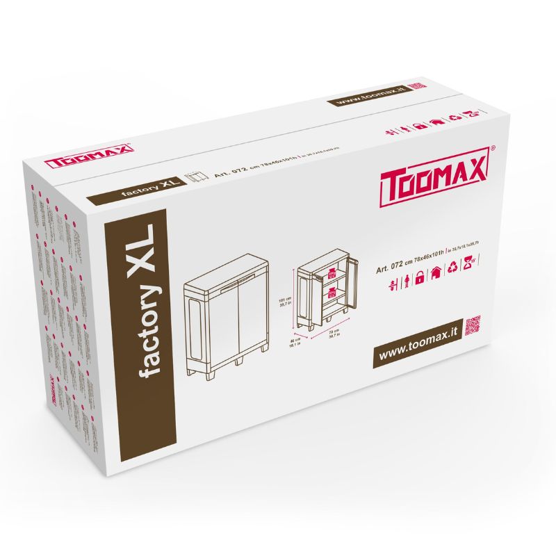 Toomax factory XL packaging box on a white background