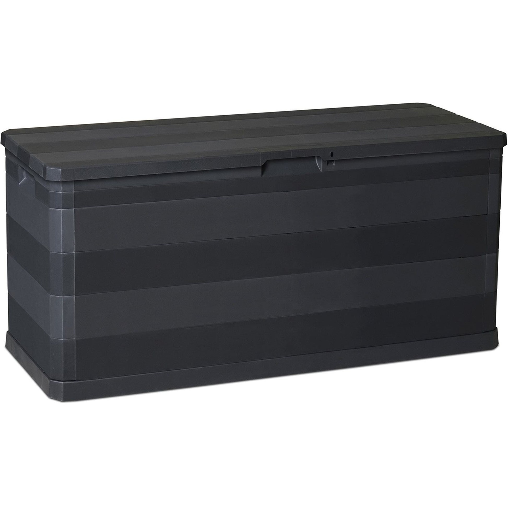 Black storage box on a white background