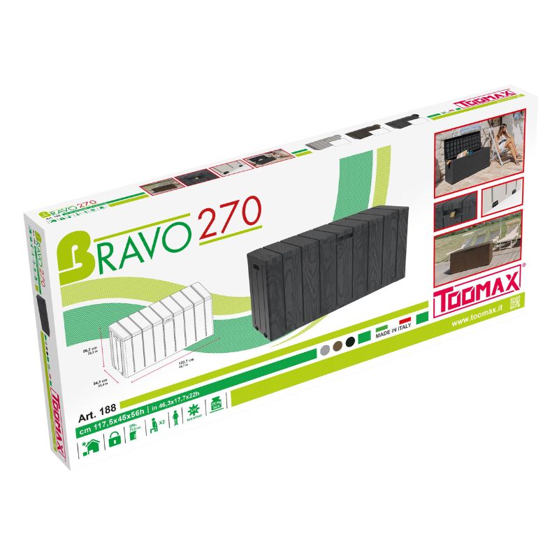 Bravo 270 packaging with Toomax branding on a white background