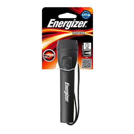 Energizer flashlight on a white background with packaging